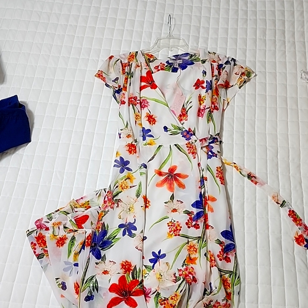 NY&Co Eva Mendes Wrap Floral Maxi Dress